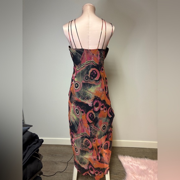 Joseph Ribkoff Hi-Lo Dress in Black and Orange - Picture 6 of 16